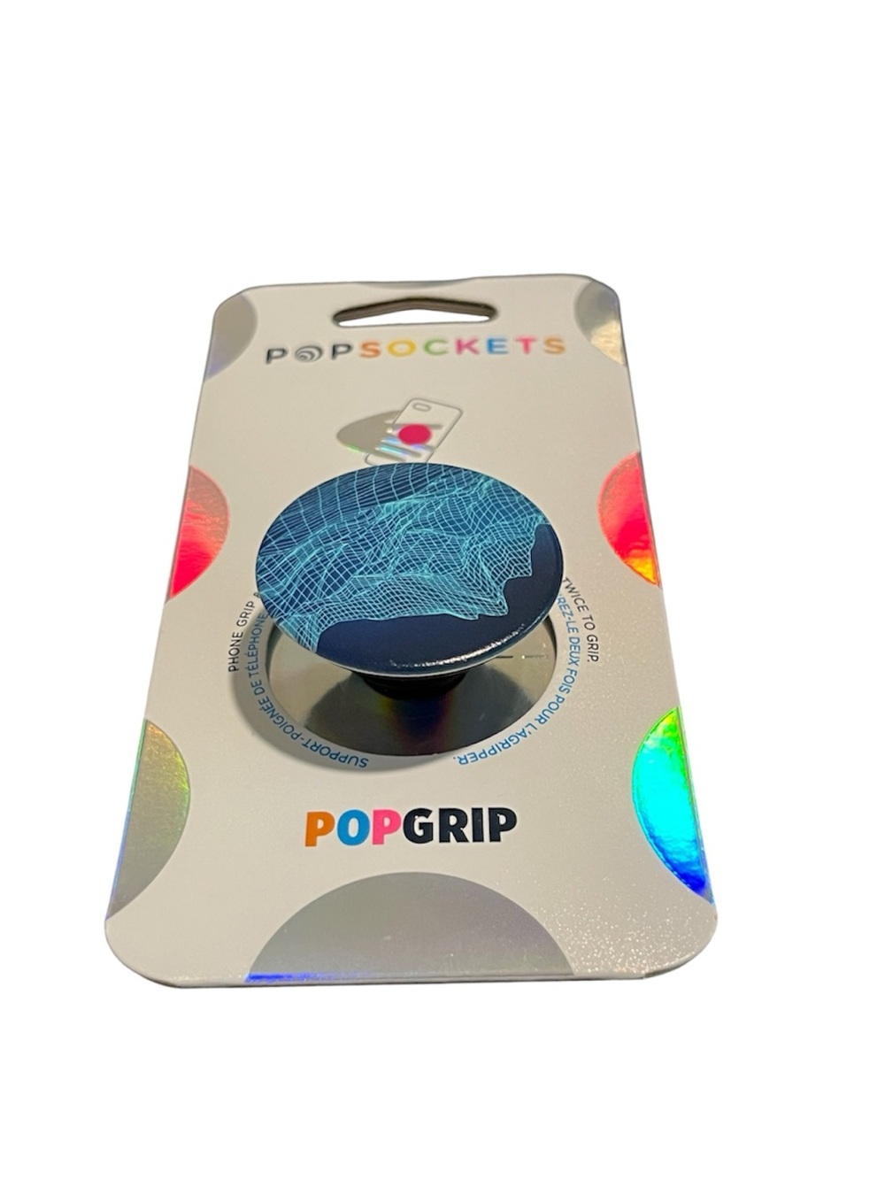 PopSocket POPGRIP Blue Holographic Top Phone Grip NWT